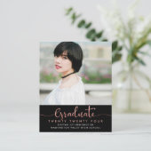 BUDGET-Rose Gold-Foil-Script-Abschluss-Foto (Stehend Vorderseite)