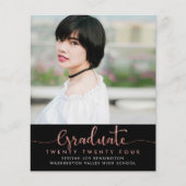 BUDGET-Rose Gold-Foil-Script-Abschluss-Foto (Vorderseite)