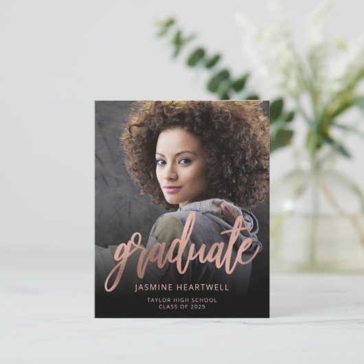 Budget Rose Gold Foto Abschluss Ankündigung (Stehend Vorderseite)