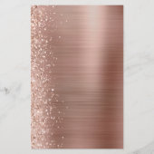 Budget Rose Gold Glam Glitzer Hochzeit Einladung (Rückseite)