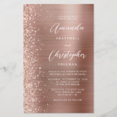 Budget Rose Gold Glam Glitzer Hochzeit Einladung (Vorderseite)