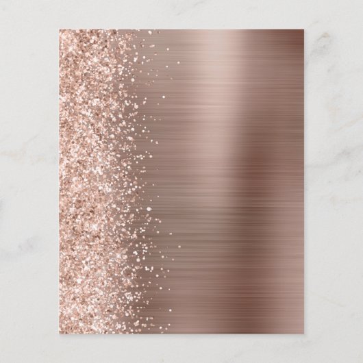 Budget Rose Gold Glam Glitzer Skriptmenü Hochzeit (Rückseite)