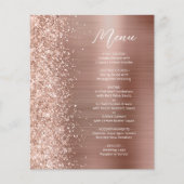 Budget Rose Gold Glam Glitzer Skriptmenü Hochzeit (Vorderseite)