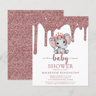 Budget Rose Gold Glitter Tropfen Elefant Mädchen B