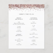 Budget Rose Gold Glitter Weekend Hen Party (Rückseite)