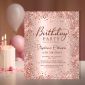 Budget Rose Gold Glitzer 16. Geburtstag Einladung