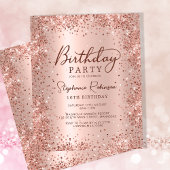 Budget Rose Gold Glitzer 16. Geburtstag Einladung