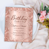 Budget Rose Gold Glitzer 18. Geburtstag Einladung