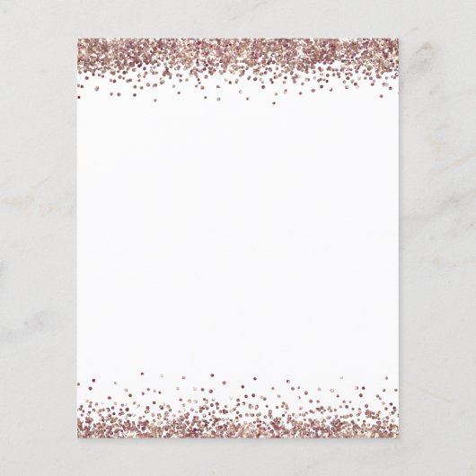 Budget Rose Gold Glitzer 2024 Abschluss Einladung (Rückseite)
