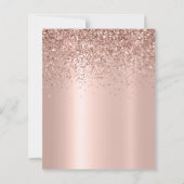 Budget Rose Gold Glitzer 40. Geburtstag Einladung (Rückseite)