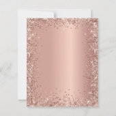 Budget Rose Gold Glitzer 80. Geburtstag Einladung (Rückseite)