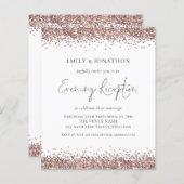 BUDGET Rose Gold Glitzer Abend Empfang laden ein (Vorne/Hinten)