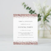 BUDGET Rose Gold Glitzer Abend Party Einladung (Stehend Vorderseite)