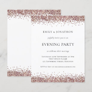 BUDGET Rose Gold Glitzer Abend Party Einladung