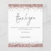 Budget Rose Gold Glitzer Abschluss Vielen Dank (Vorderseite)