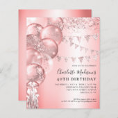 Budget Rose Gold Glitzer Ballon Jedes Alter Geburt (Vorne/Hinten)