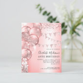 Budget Rose Gold Glitzer Ballon Jedes Alter Geburt (Stehend Vorderseite)