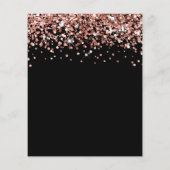 Budget Rose Gold Glitzer Black Sweet 16 Einladung (Rückseite)