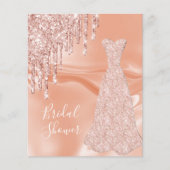 BUDGET Rose Gold Glitzer Brautdusche Einladung (Vorderseite)