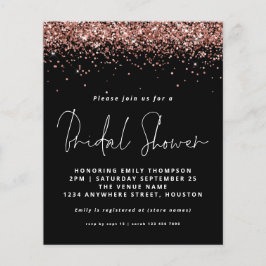 Budget Rose Gold Glitzer Brautparty Black