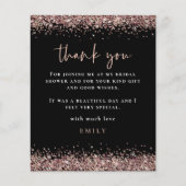 Budget Rose Gold Glitzer Brautparty Black Danke (Vorderseite)