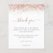 Budget Rose Gold Glitzer Brautparty Vielen Dank (Vorderseite)