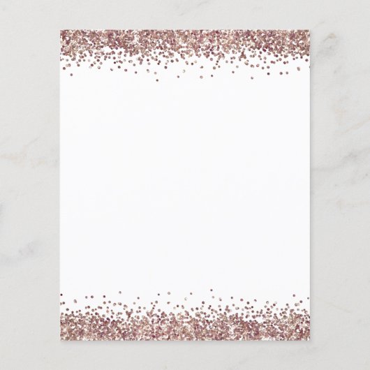 Budget Rose Gold Glitzer Bridal Dusche Einladung (Rückseite)