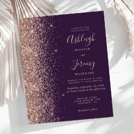 Budget Rose Gold Glitzer Dark Lila Wedding