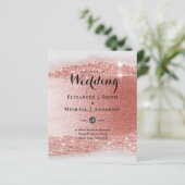 Budget Rose Gold Glitzer Foil Look Hochzeit (Stehend Vorderseite)