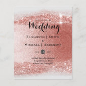 Budget Rose Gold Glitzer Foil Look Hochzeit (Vorderseite)