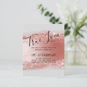 Budget Rose Gold Glitzer Foil Look Hochzeit (Stehend Vorderseite)