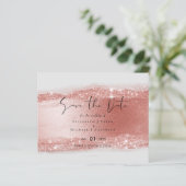 Budget Rose Gold Glitzer Foil Look Hochzeit (Stehend Vorderseite)