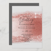 Budget Rose Gold Glitzer Foil Look Hochzeit (Vorne/Hinten)