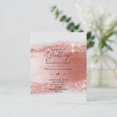 Budget Rose Gold Glitzer Foil Look Hochzeit (Stehend Vorderseite)