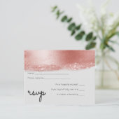 Budget Rose Gold Glitzer Foil Look Hochzeit Einladungspostkarte (Stehend Vorderseite)