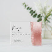 Budget Rose Gold Glitzer Foil Look Hochzeit Postkarte (Stehend Vorderseite)