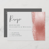 Budget Rose Gold Glitzer Foil Look Hochzeit Postkarte (Vorne/Hinten)