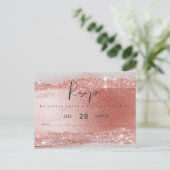 Budget Rose Gold Glitzer Foil Look Hochzeit Postkarte (Stehend Vorderseite)