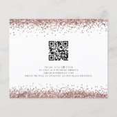 Budget Rose Gold Glitzer Forever QR Save the Date (Rückseite)