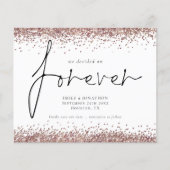 Budget Rose Gold Glitzer Forever QR Save the Date (Vorderseite)