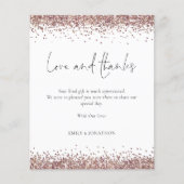Budget Rose Gold Glitzer Foto Hochzeit Liebe Dank (Vorderseite)