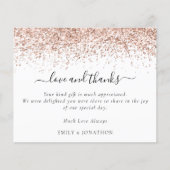 Budget Rose Gold Glitzer Foto Hochzeit Vielen Dank (Vorderseite)