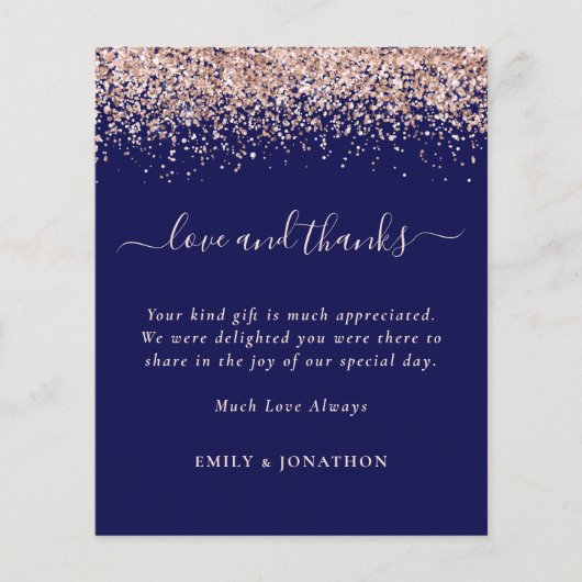 Budget Rose Gold Glitzer Foto Hochzeitsgarantie (Vorderseite)