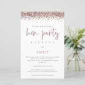 Budget Rose Gold Glitzer Hen Party Wochenende Einl (Stehend Vorderseite)
