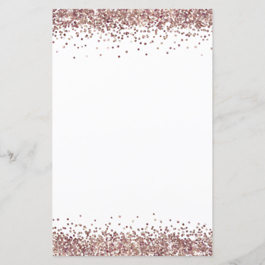 Budget Rose Gold Glitzer Hochzeit Abend Einladung (Rückseite)