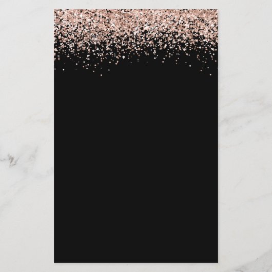 Budget Rose Gold Glitzer Hochzeit Black Einladung (Rückseite)