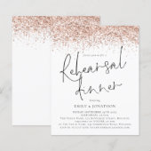 Budget Rose Gold Glitzer Hochzeit Probe Dinner (Vorne/Hinten)