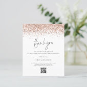 Budget Rose Gold Glitzer Hochzeit QR Code Vielen D (Stehend Vorderseite)