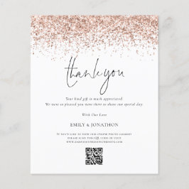 Budget Rose Gold Glitzer Hochzeit QR Code Vielen D