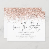 Budget Rose Gold Glitzer Hochzeit speichern Datum (Vorne/Hinten)